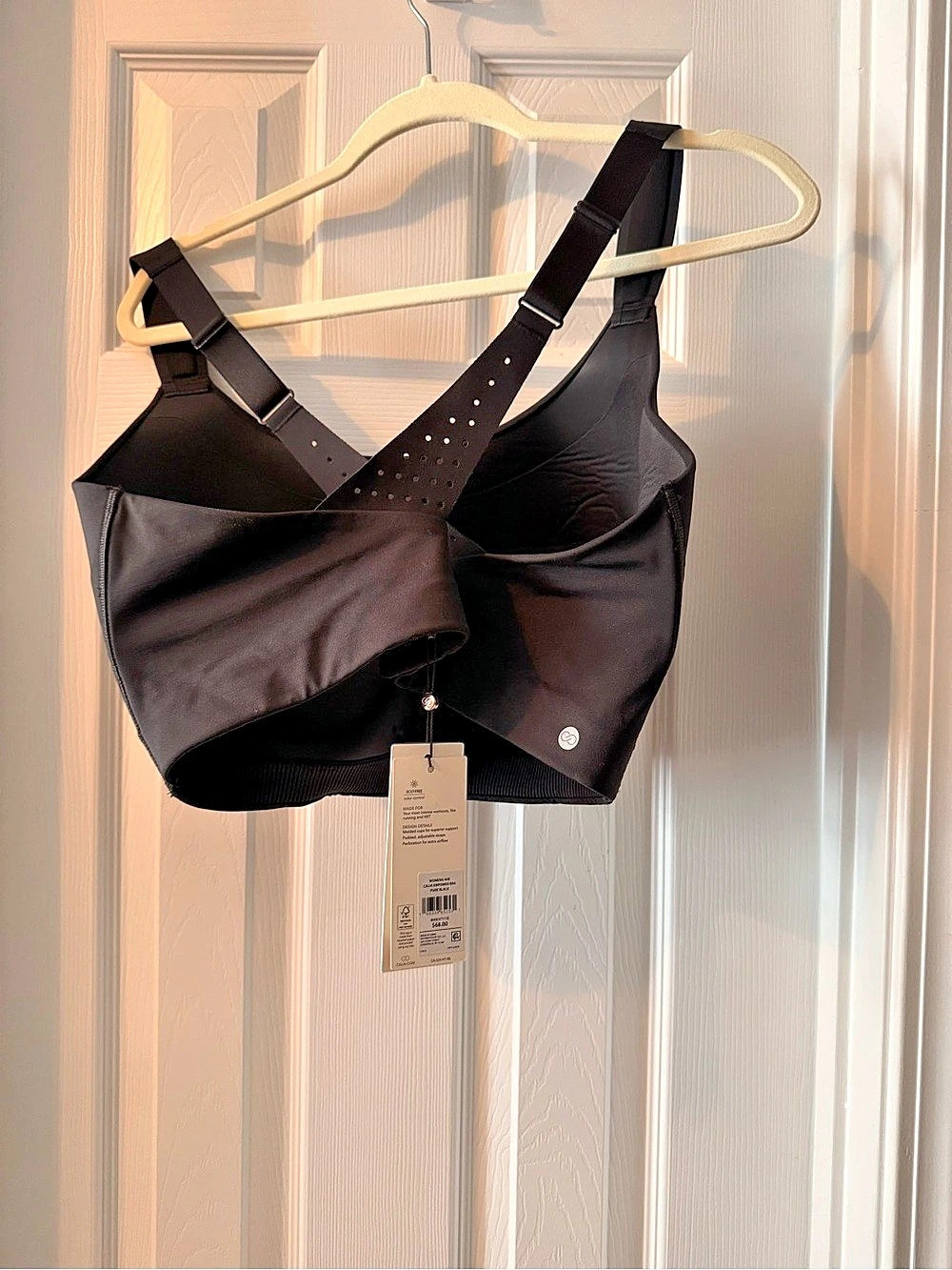 NWT CALIA Performance Calivour Power Bra Black Sports Bra Size 40 E.
